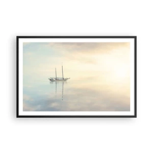 Poster in een zwarte lijst - In een zee van stilte - 91x61 cm