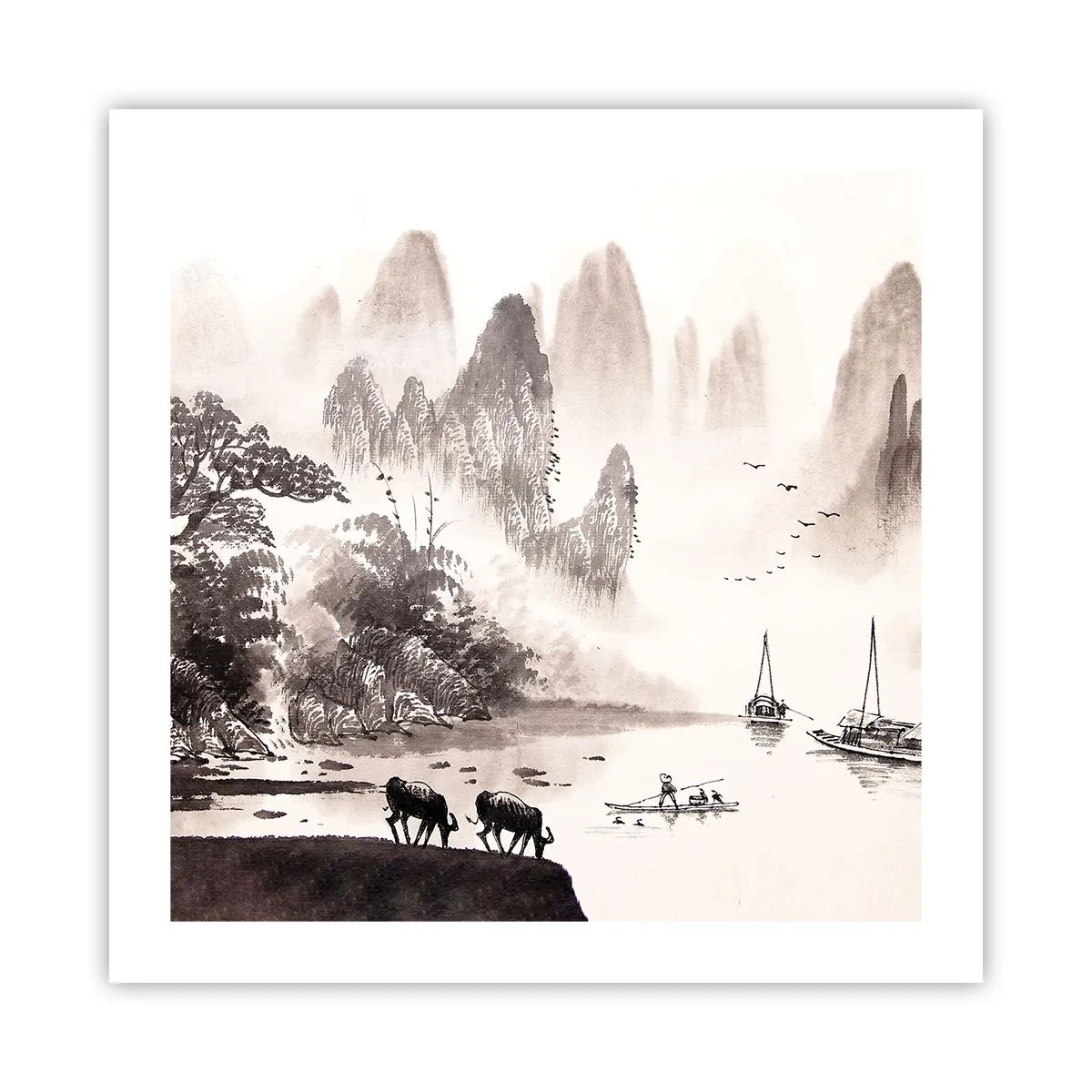 Poster - Het exotische alledaagse leven van het Oosten - 50x50 cm