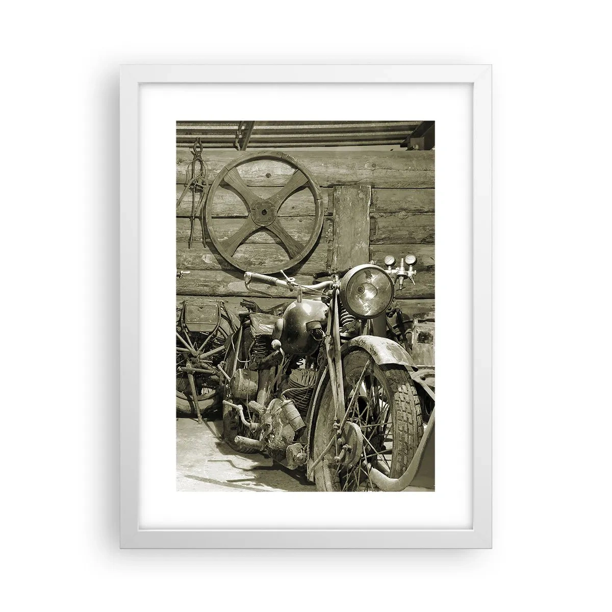 Poster in een witte lijst - In de schuur van oom Władek - 30x40 cm