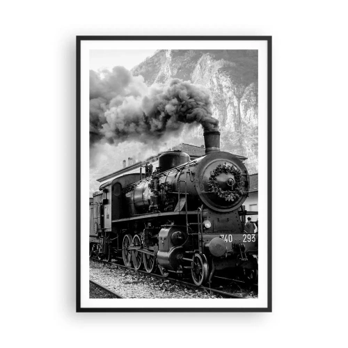 Poster in een zwarte lijst - Staat op het station... - 70x100 cm