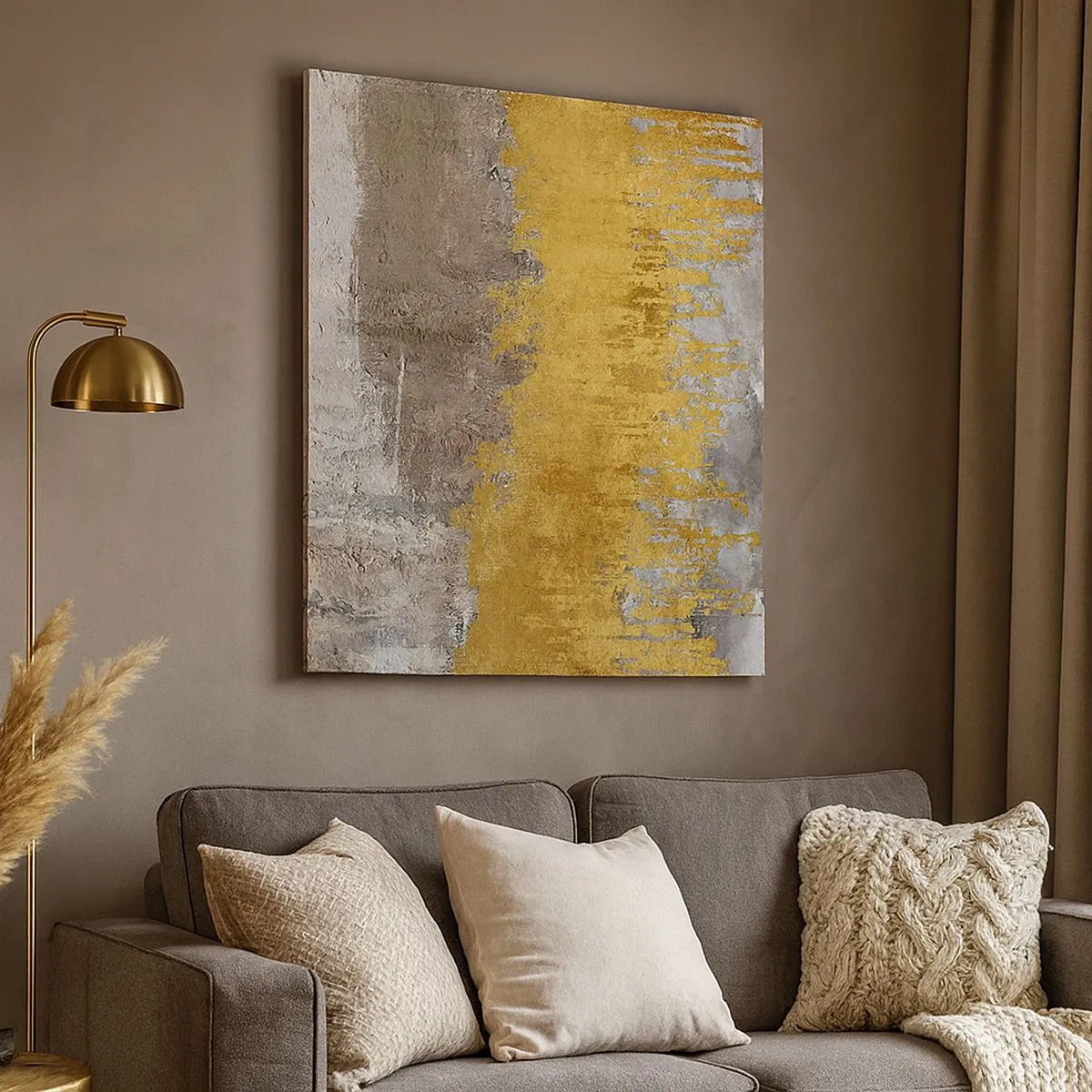Schilderen op canvas - Een gouden explosie - 30x30 cm