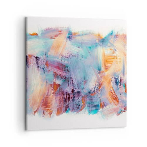 Schilderen op canvas - Een kleurrijke puinhoop - 60x60 cm