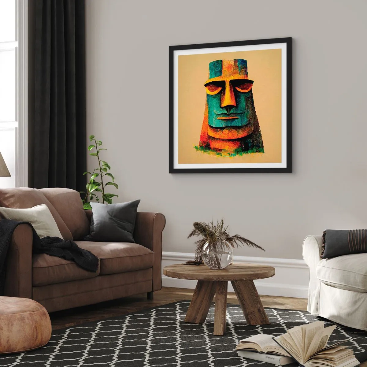 Poster in een zwarte lijst - Statig, toch lief - 30x30 cm
