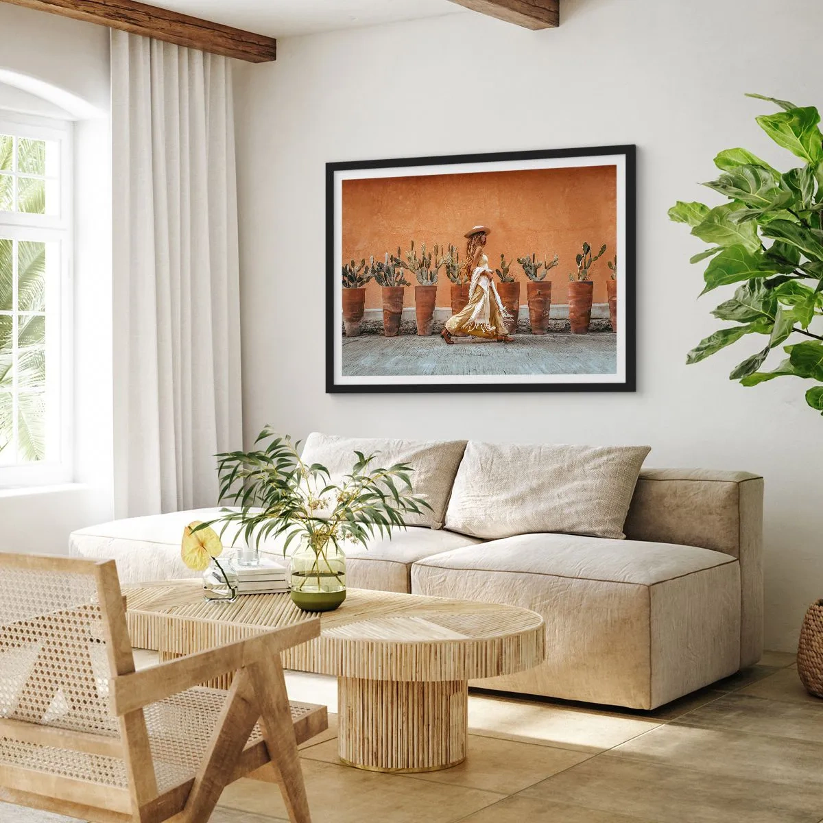Poster in een zwarte lijst - Hippie-stijl - 70x50 cm