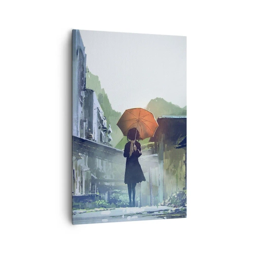 Schilderen op canvas - Verkwikkende regen - 80x120 cm