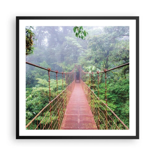 Poster in een zwarte lijst - Opgehangen over de kronen - 60x60 cm