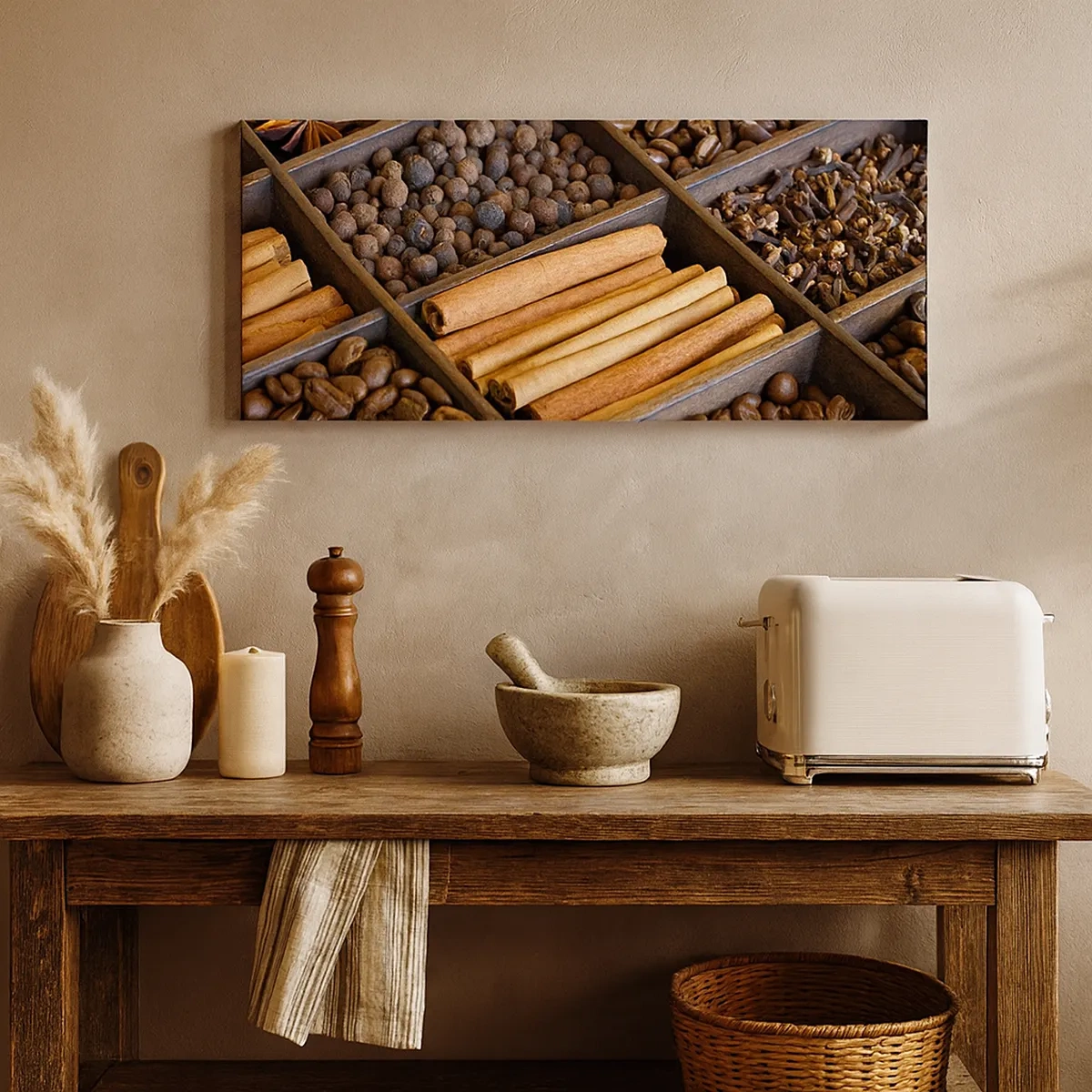 Schilderen op canvas - Een schatkist aan aroma's - 30x30 cm