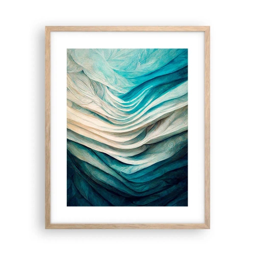Een poster in een licht eiken lijst - Blauwe onverzadigbaarheid - 40x50 cm
