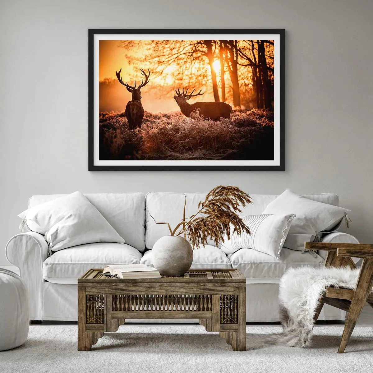 Poster in een zwarte lijst - De droom van een jager - 100x70 cm