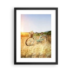 Poster in een zwarte lijst - Ik blijf hier nog even - 30x40 cm