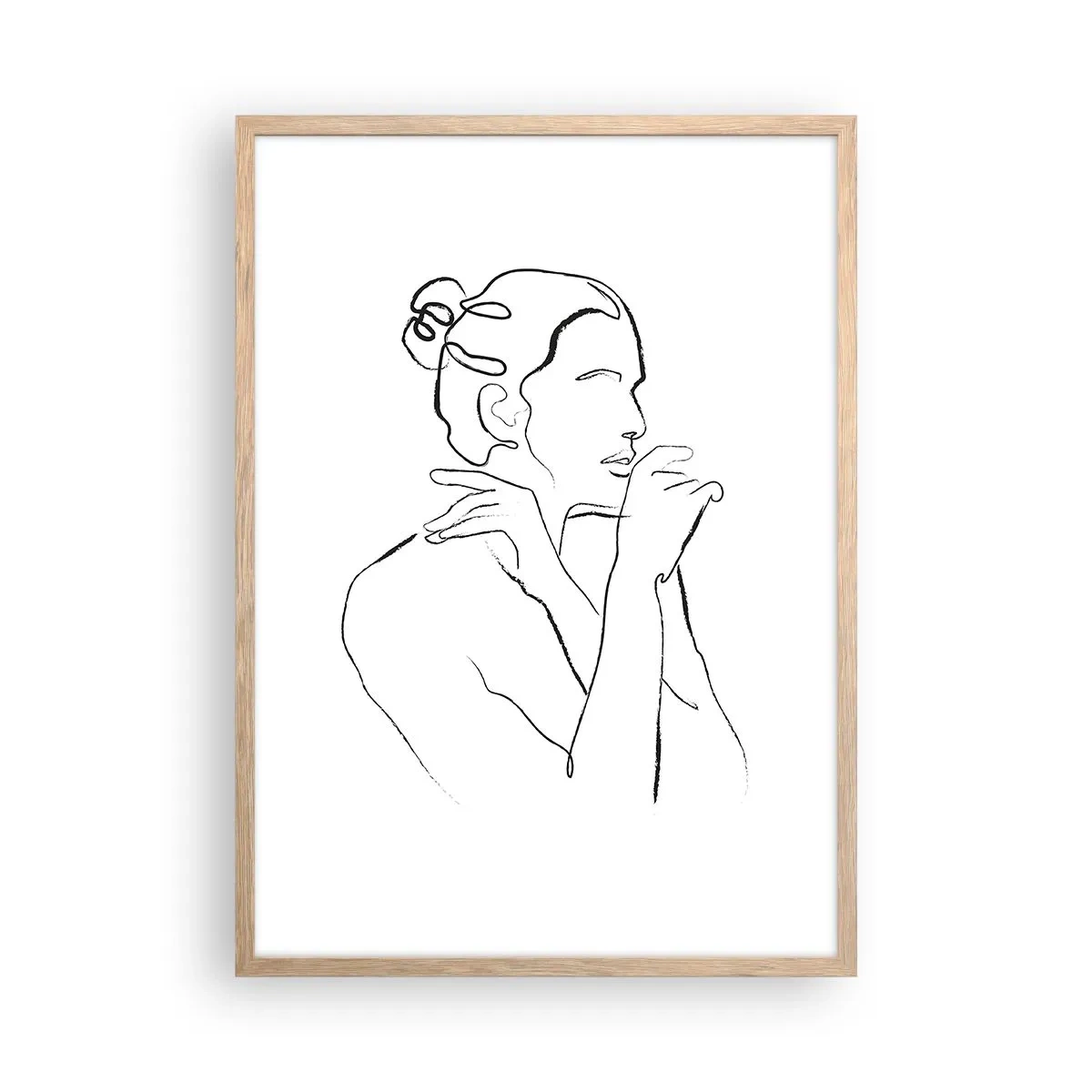 Een poster in een licht eiken lijst - Naakt: een sensueel mysterie - 50x70 cm