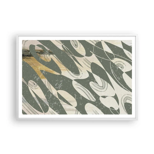 Poster in een witte lijst - Ritmische abstractie - 100x70 cm