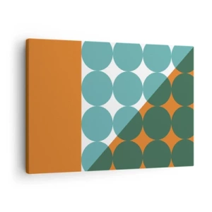 Schilderen op canvas - Geometrische patronen in contrasterende kleuren - 70x50cm - Omhoog en diagonaal - Moderne wanddecoratie voor woonkamer en slaapkamer ARTTOR