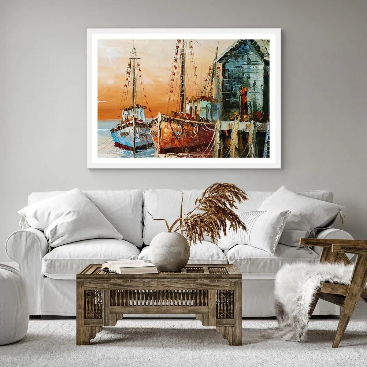 Poster in een witte lijst - Een vreedzame terugkeer - 100x70 cm