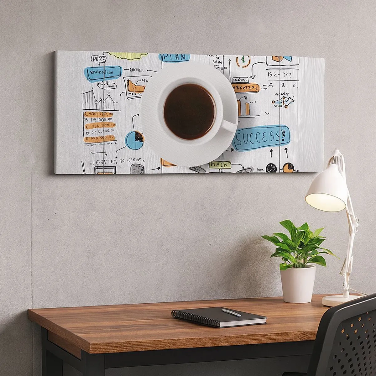 Schilderen op canvas - Tijd voor een pauze - 100x40 cm