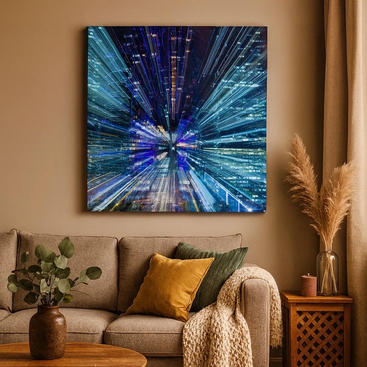 Schilderen op canvas - Overgang naar hyperspace - 30x30 cm