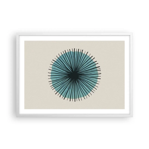 Poster in een witte lijst - Stralend in het blauw - 70x50 cm