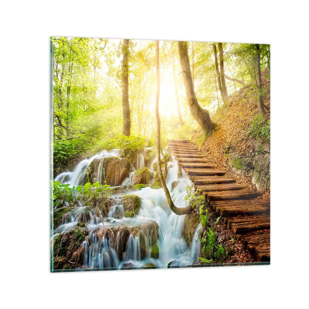 Schilderen op glas - Een felbegeerde koelte - 60x60 cm