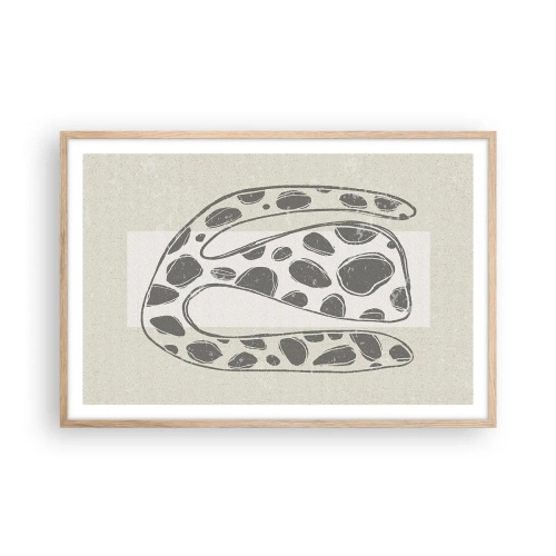 Een poster in een licht eiken lijst - Een vreemd wezen - 91x61 cm