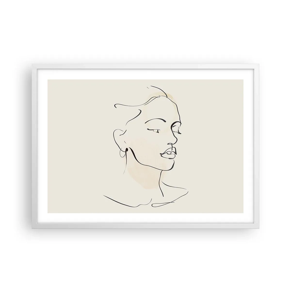 Poster in een witte lijst - Een bepaalde lijn - 70x50 cm