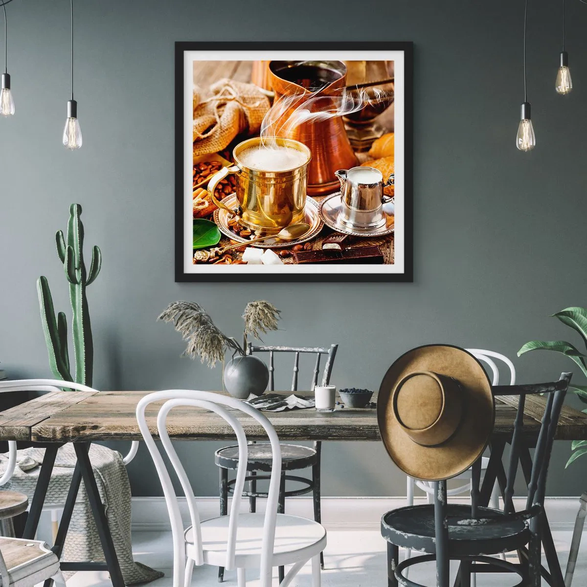 Poster in een zwarte lijst - Prettige dag! - 50x50 cm