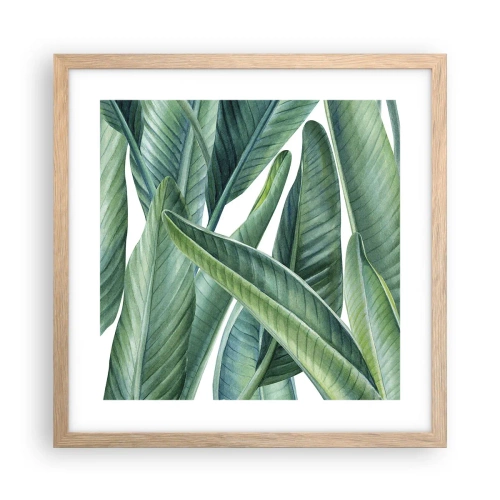 Een poster in een licht eiken lijst - Groen zelf - 40x40 cm