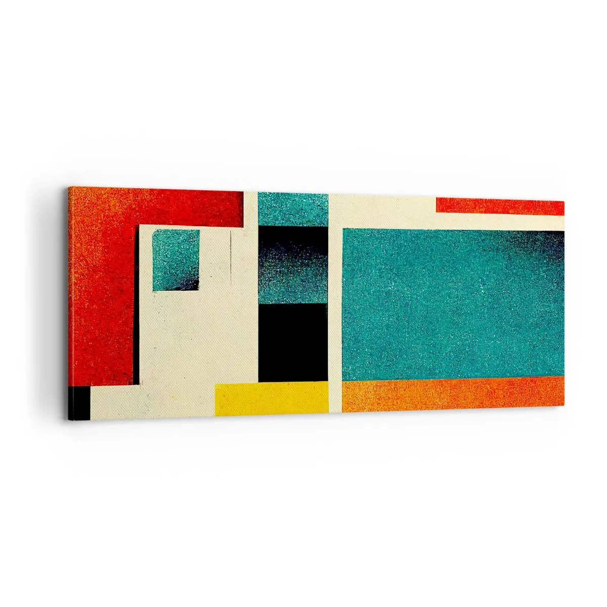 Schilderen op canvas - Geometrische abstractie – goede energie - 100x40 cm
