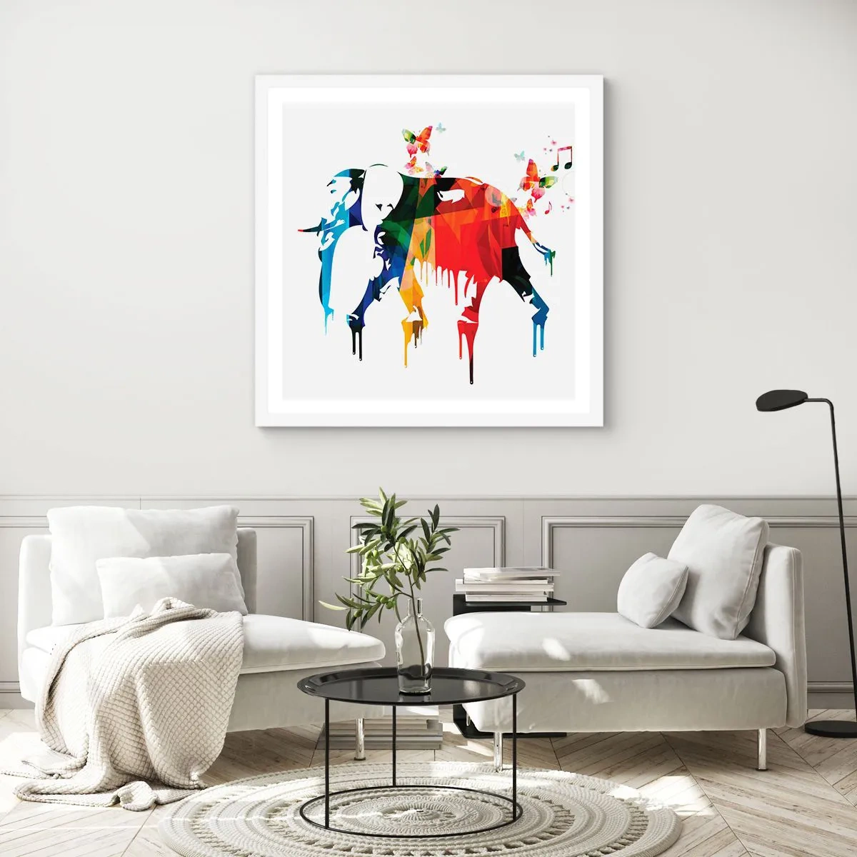 Poster in een witte lijst - Iedereen kan dansen - 60x60 cm