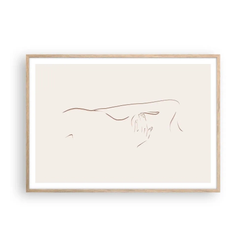Een poster in een licht eiken lijst - De vorm van verlangen - 100x70 cm