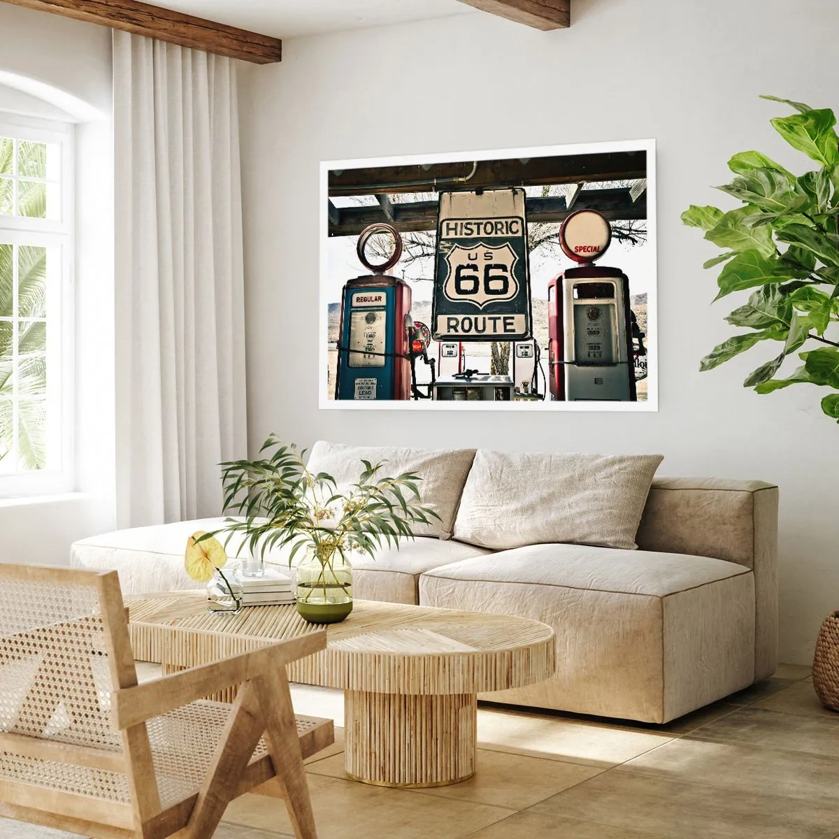 Poster - Amerikaanse retro reis - 100x70 cm