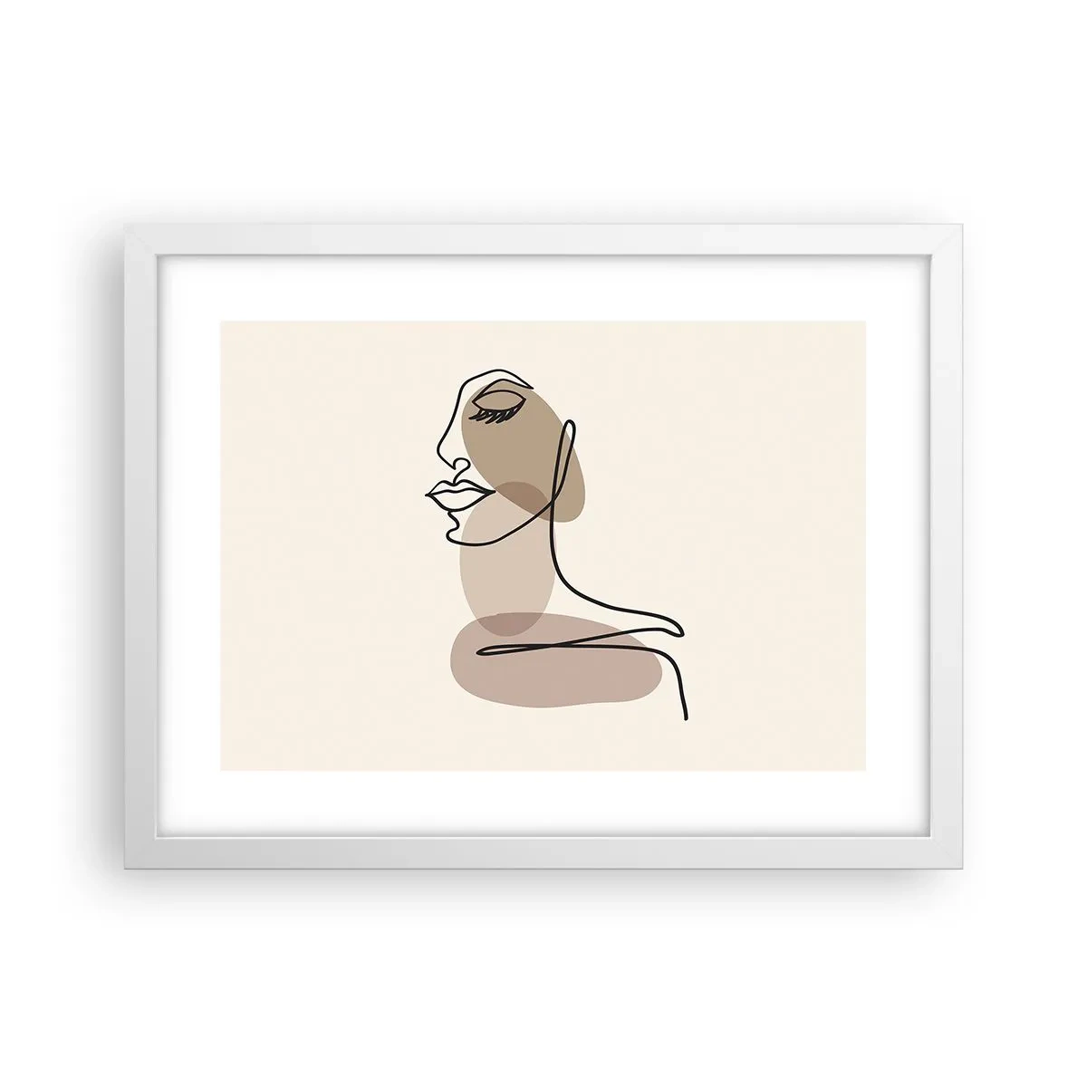 Poster in een witte lijst - Luisteren naar zichzelf - 40x30 cm