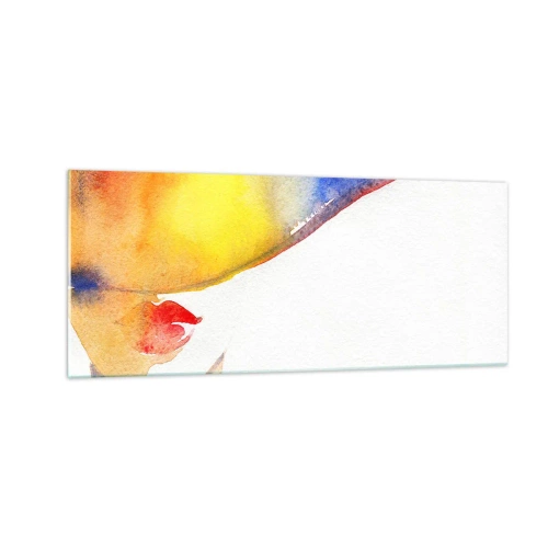Schilderen op glas - Portret van een dame - 100x40 cm
