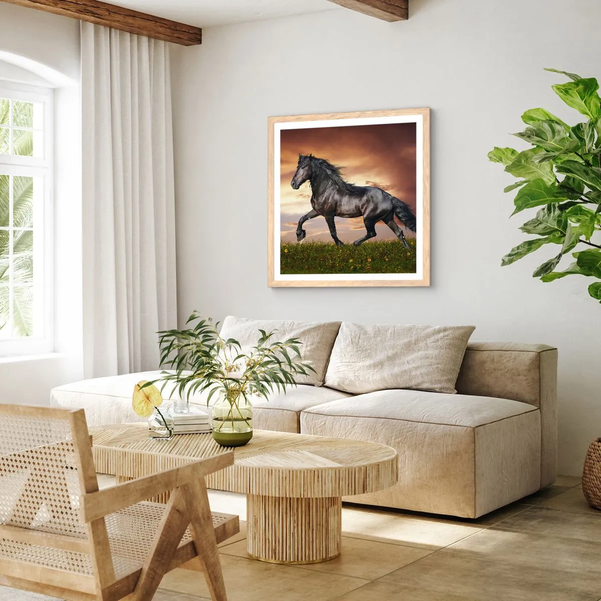 Een poster in een licht eiken lijst - Zwarte Prins - 50x50 cm