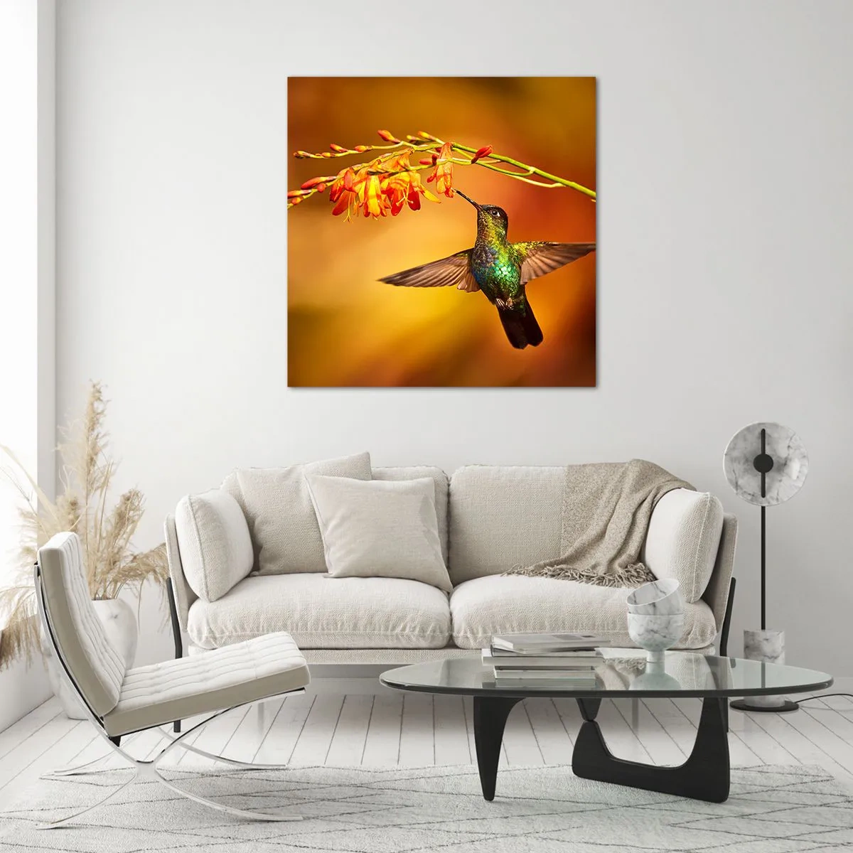 Schilderen op glas - Een boodschapper van licht volgens de Maya - 50x50 cm