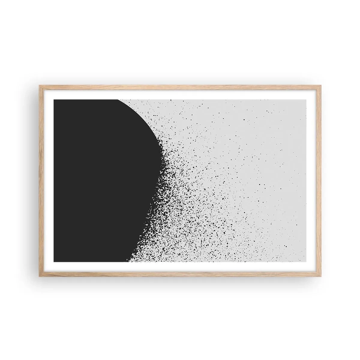 Een poster in een licht eiken lijst - Beweging van moleculen - 91x61 cm