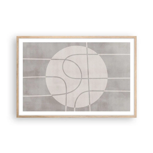 Een poster in een licht eiken lijst - Rond en rechtdoor - 91x61 cm