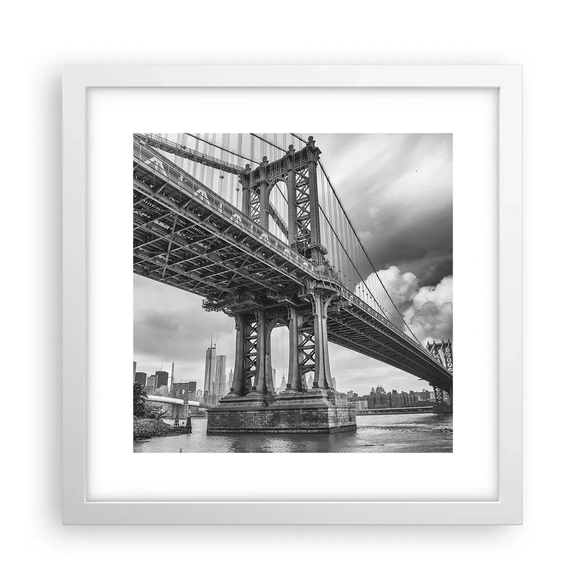 Poster in een witte lijst - Naar het hart van de stad - 30x30 cm