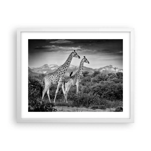 Poster in een witte lijst - Hoge sferen in Afrika - 50x40 cm