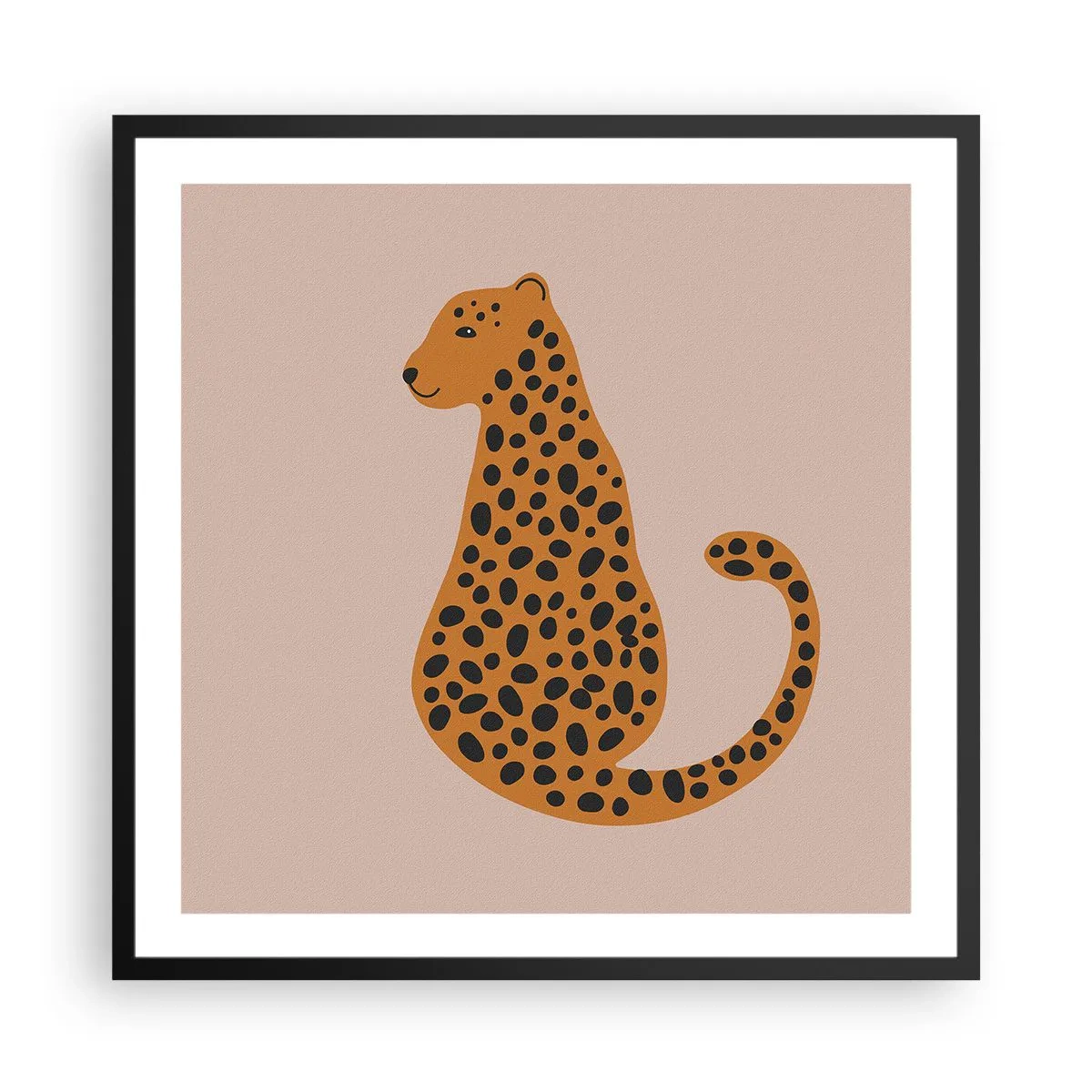 Poster in een zwarte lijst - Luipaardprint is een modieus print - 60x60 cm
