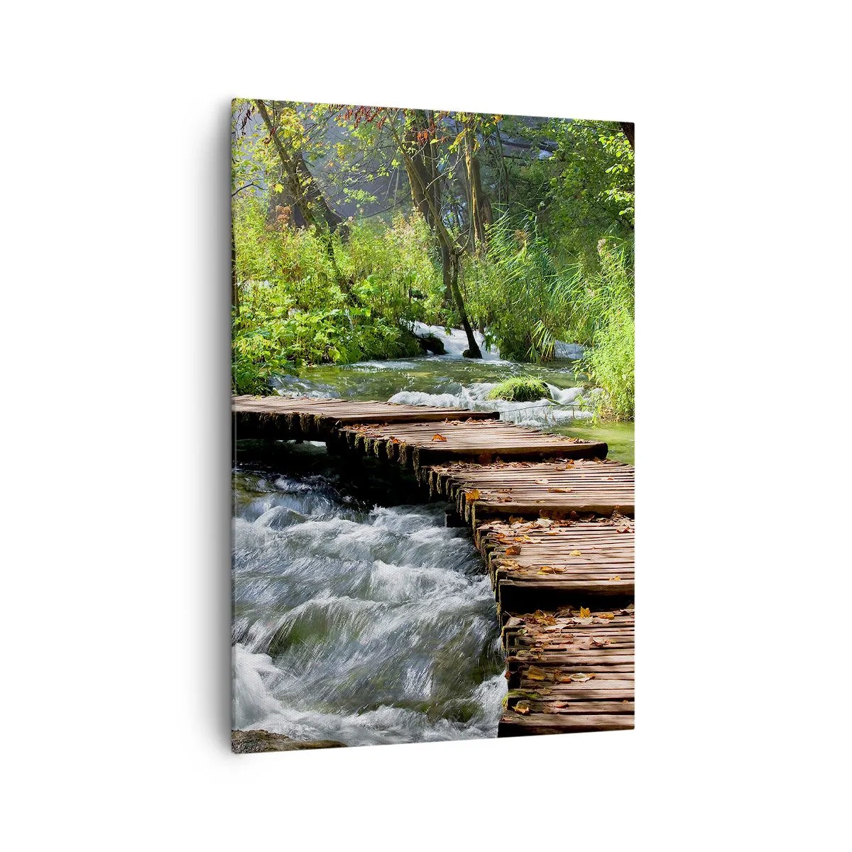 Schilderen op canvas - Boven de schuimige waterval - 70x100 cm