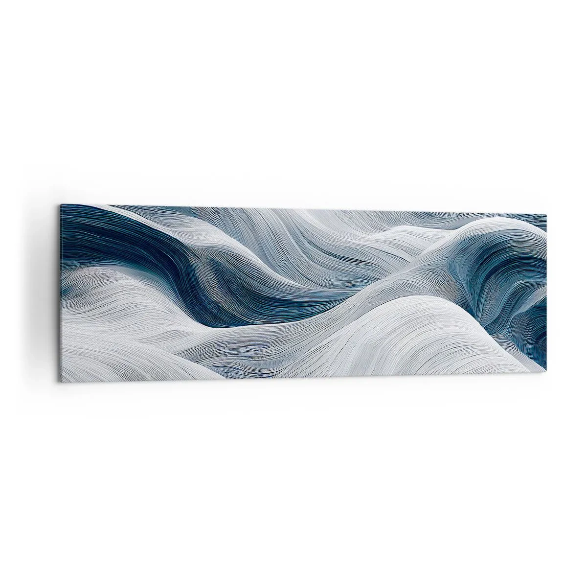 Schilderen op canvas - Witte en blauwe golven - 160x50 cm