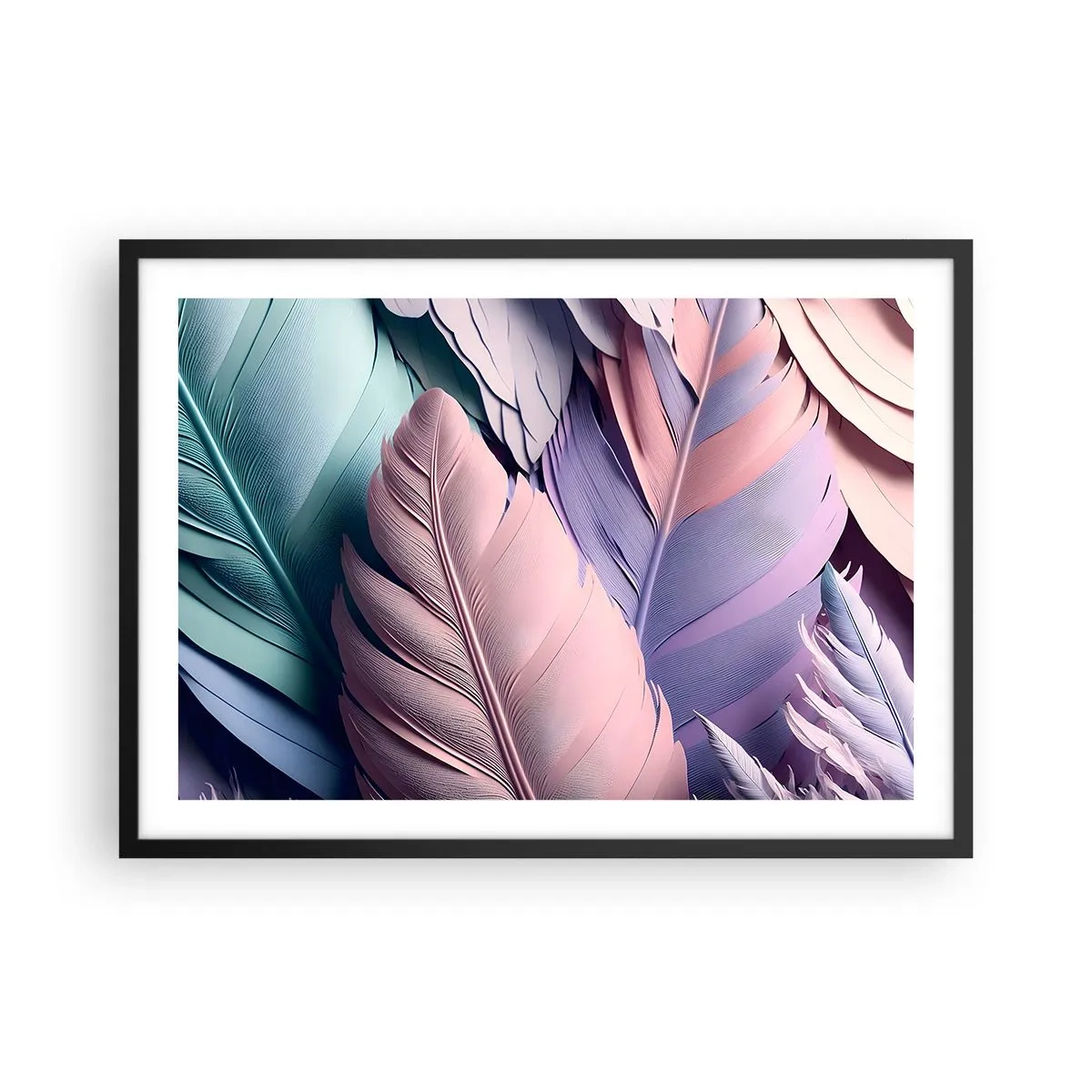 Poster in een zwarte lijst - Vogel chique - 70x50 cm