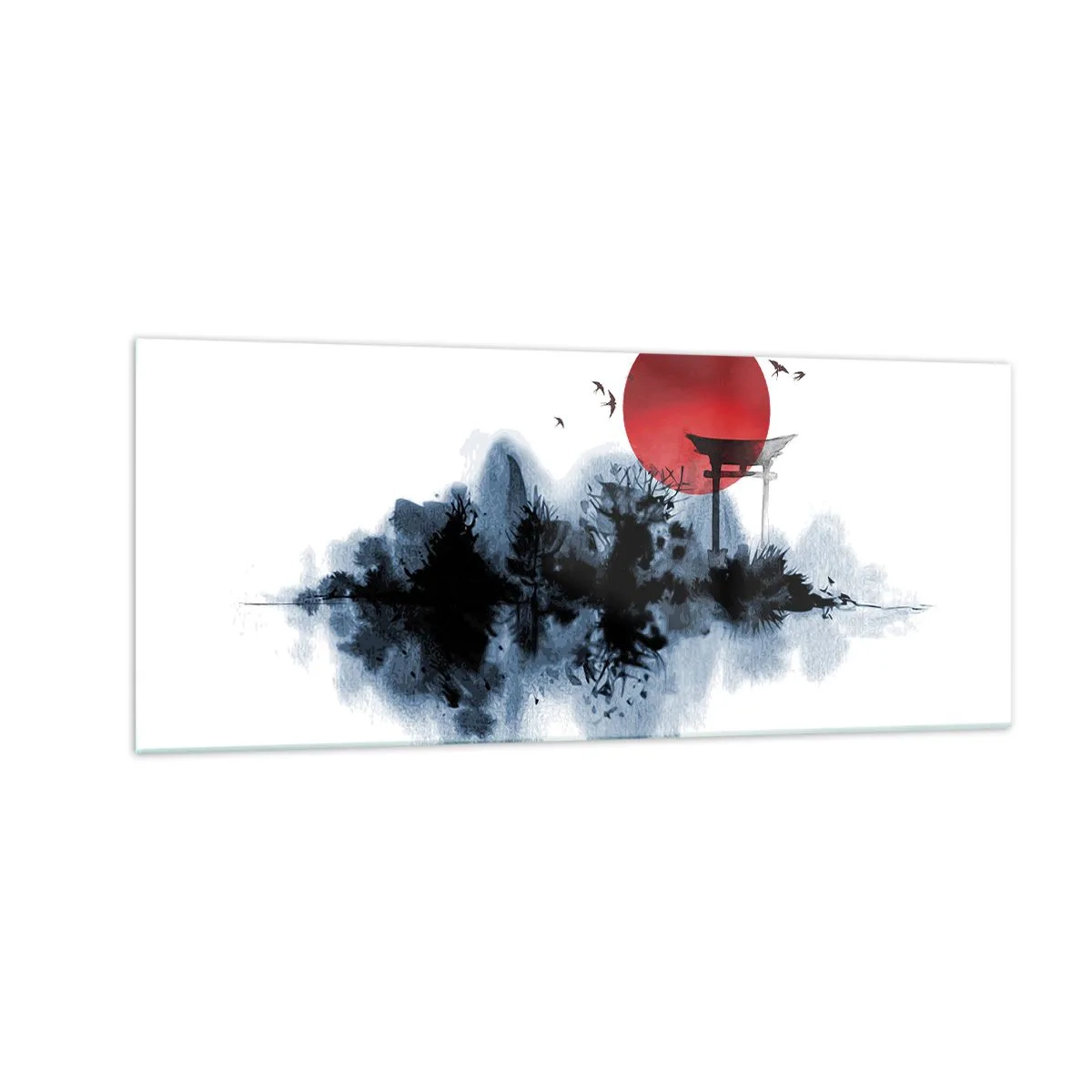 Schilderen op glas - Japanse weergave - 100x40 cm