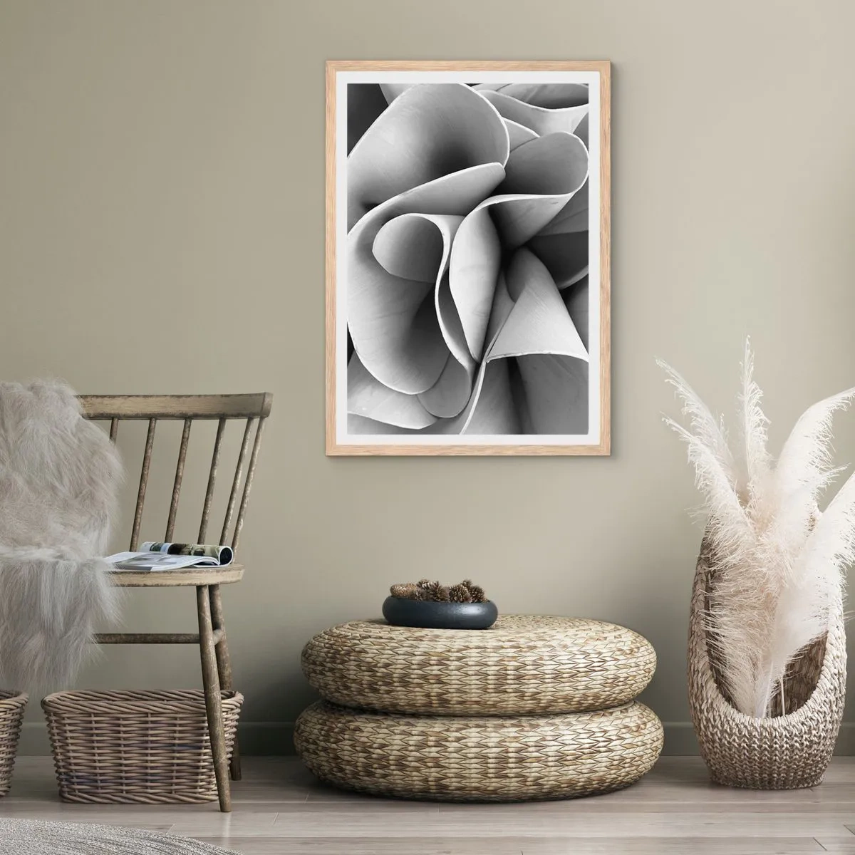Een poster in een licht eiken lijst - Het gebeurt in de ruimte - 40x50 cm