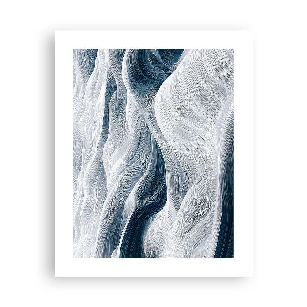 Poster - Witte en blauwe golven - 40x50 cm