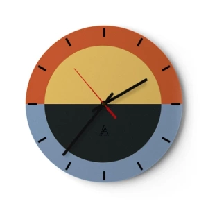 Wandklok - Klok - Kleurabstractie met kleurcontrast - 30x30cm - Een compositie van warmte en koelte - Moderne wanddecoratie voor woonkamer, keuken en slaapkamer ARTTOR