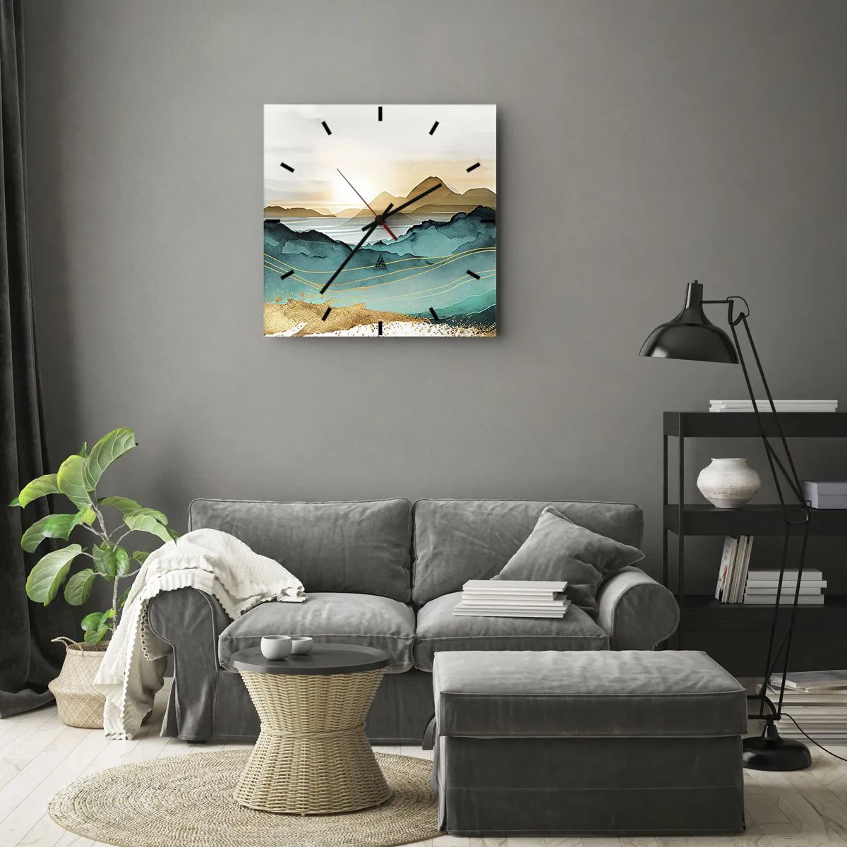 Wandklok - Klok - Op de rand van abstractie – landschap - 30x30 cm