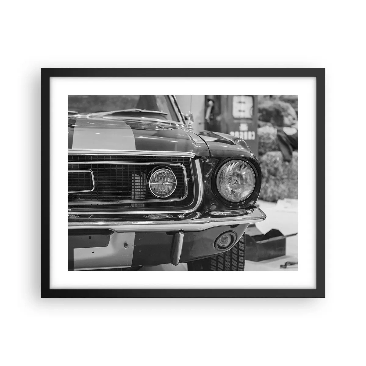 Poster in een zwarte lijst - Hard rijden - 50x40 cm