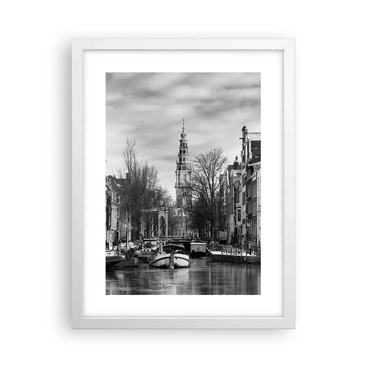 Poster in een witte lijst - Amsterdamse sferen - 30x40 cm