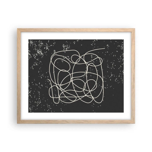 Een poster in een licht eiken lijst - Dwalende gedachten - 50x40 cm
